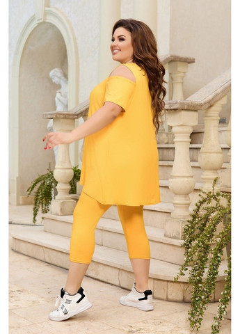 Віскозний костюм мод Фл 3483, гірчичний, розмір 64-66 No Brand (355469571)