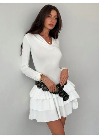 Білий сукня SHEIN однотонна