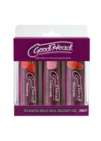 Разогревающие гели для орального секса, 3 вкуса - GoodHead Warming Head Doc Johnson (385186560)