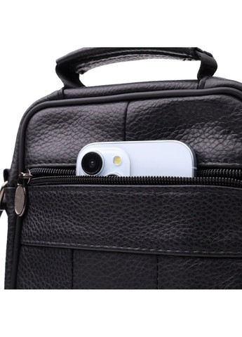 Практична вертикальна сумка з ручкою для чоловіків з натуральної шкіри 22864 Чорний Vintage (327093746)