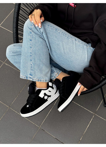Чорно-білі Осінні кросівки чоловічі і жіночі dc shoes court graffik black white | дс шуз чорно-білі No Brand