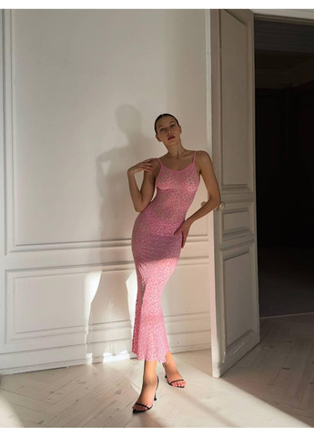 Жіночий довгий пеньюар леопардовий із трусиками / Нічна сорочка жіноча рожевого кольору максі з принтом No Brand (370975740)