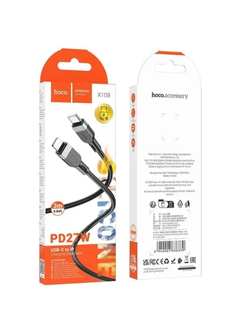 Кабель X109 Energy USB-C to Lightning 3m Black (636339) [165610] Hoco (399919193)