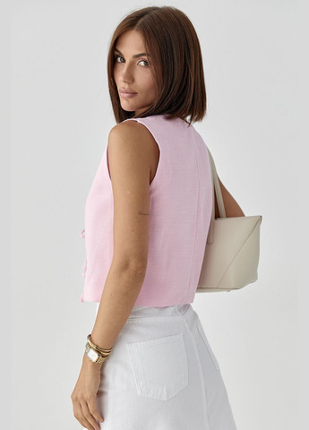 Жіночий бавовняний жилет на зав'язках - рожевий колір Lurex (340917622)