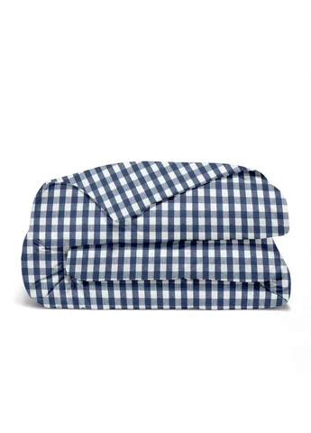 Двуспальное постельное белье с простыней на резинке NAVY CHECK (4822052404294) Cosas (393976575)