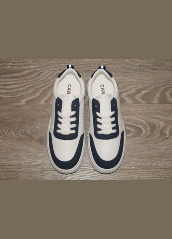 Білі осінні кросівки демісезонні підліткові білі з синім Canoa