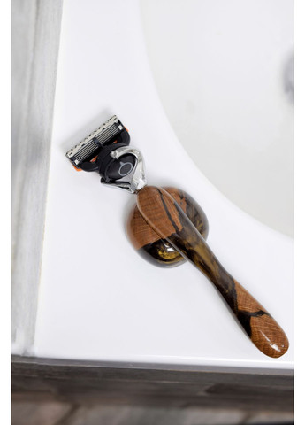 Набор подарочный Станок для бритья Золотой перламутр Коробка со смолой EpoxyWood Ukraine Округла (360898029)