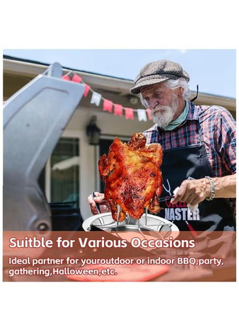 Стійка для смаження курки з мискою з нержавійки SAMS-8881 No Brand (372506417)