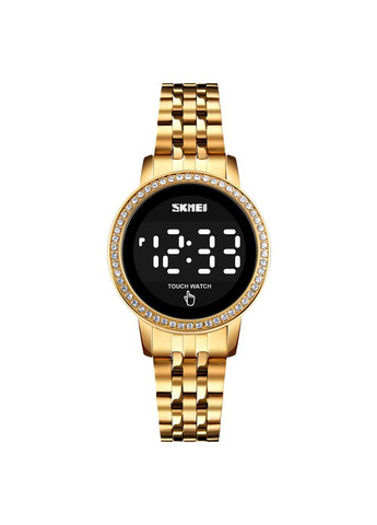 Годинник золотистий для жінок електронний з календарем і секундоміром водонепроникний 30 м ProDobro (367267121)