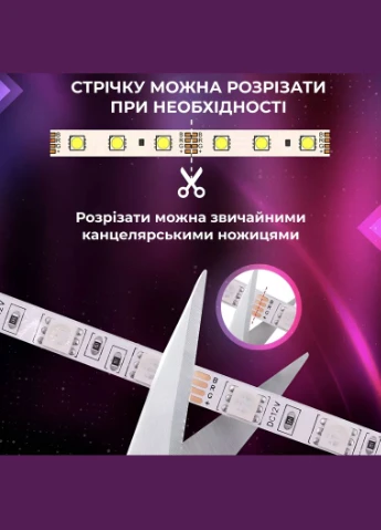 Світлодіодна стрічка з пультом 5 м водостійка LED світлодіодна Garlando (316641258)