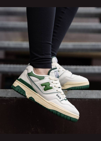Цветные всесезонные кроссовки Vakko New Balance 550 White Green