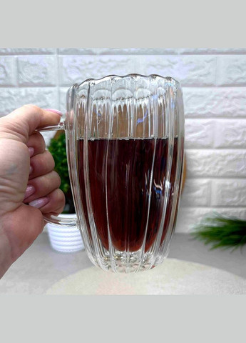 Высокая чашка с двойными стенками 450 мл Wave из боросиликатного стекла Hell (303212451)