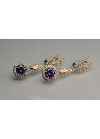 Срібні сережки з золотими пластинками Silver Style (367112659)