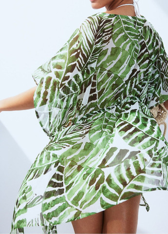Зеленое пляжное платье H&M с абстрактным узором