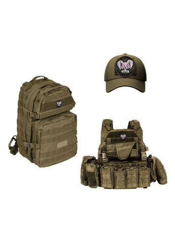 Набор шевронов 2 шт. на липучке Последняя нервная клетка хаки 8 см, вышитый патч нашивка IDEIA (359459858)