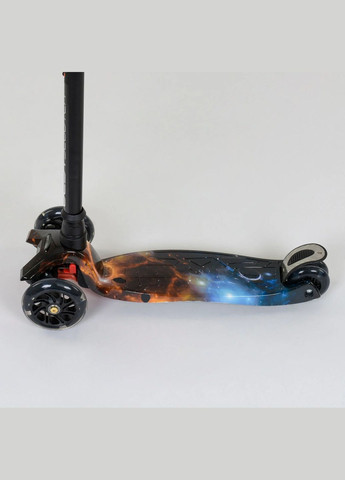 Детский самокат A 24662. Пластмассовый, 4 PU колеса с подсветкой. Черный Best Scooter (291985677)