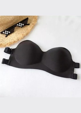 Чорний невидимка гладкий безшовний бюстгальтер-бандо русалка пуш ап чорний 70ав-75ав Po Fanu без кісточок