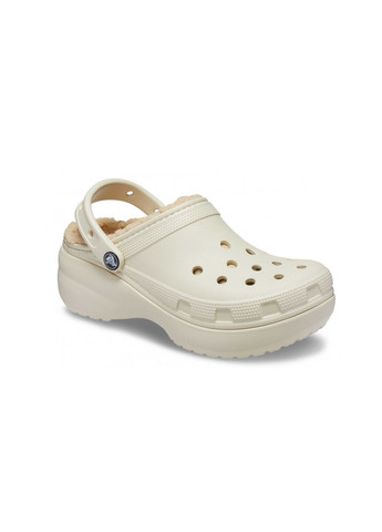 Молочные сабо classic platform lined clog bone 207938 Crocs