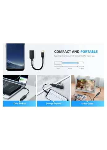 Перехідник OTG USB 3.0 AF to USB-C US154 black (30701) Ugreen (382071238)