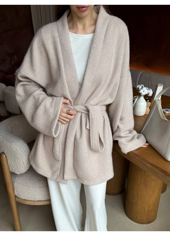 Жіночий кардиган з поясом з пухнастої ангори Україна (355889613)