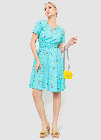 Бирюзовое платье с цветочным принтом, цвет бирюзовый, Ager