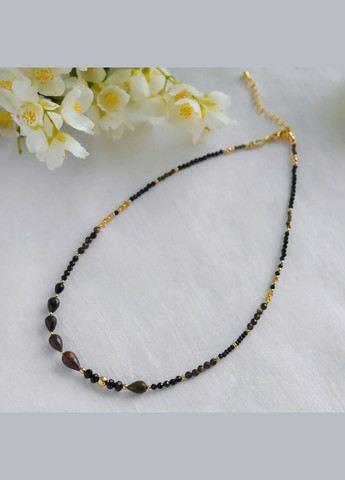 Чокер натуральний чорний Опал, жовтий Сапфір, Шпінель, золотий Обсидіан фур-ра гіп-ний сплав колір золото No Brand сапфір, обсидіан, опал, шпінель латунь золото (302752383)