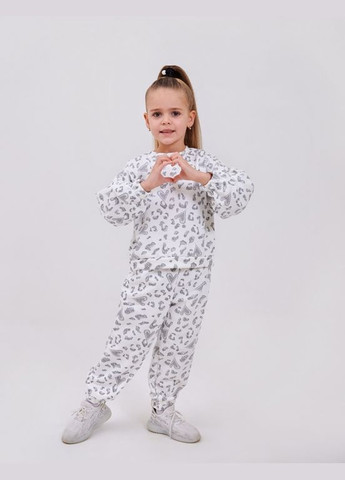 Білий комплект (світшот + штани) малюнок на білому Smil