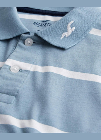 Светло-синяя футболка-поло для мужчин Hollister