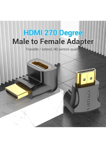 Адаптер HDMI 270 Degree Male to Female Adapter Black () () Vention AINB0 (372676575)