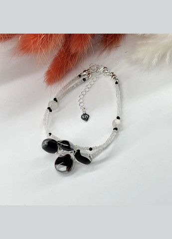 Браслет "Квіточка" Місячний камінь Адуляр, Шпінель (сплав), Опал Дендритовий, гіп-ний сплав d-6х2мм+- L-18-23см No Brand Браслет (331145958)