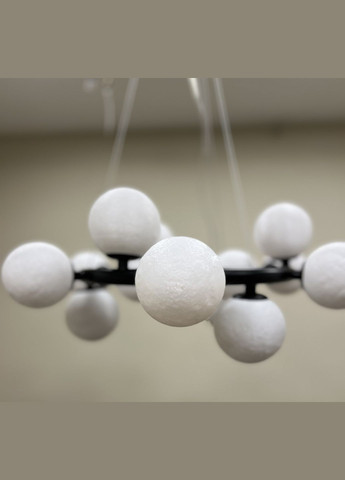 Черная круглая люстра на 15 ламп с белыми плафонами (61-J2029-15-S BK+WH) No Brand (370072158)