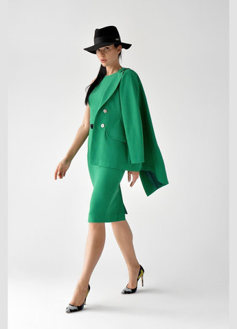 Зеленое деловое, коктейльное зеленое деловое платье-футляр длины миди футляр Nai Lu-na by Anastasiia Ivanova однотонное