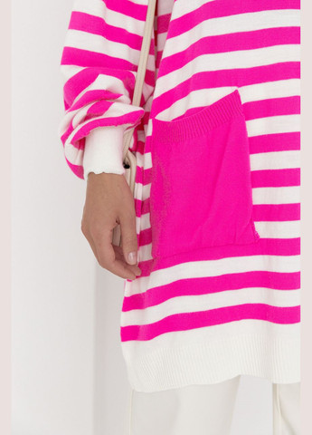 Розовый демисезонный туника женская в полоску с карманом 9541 Lurex