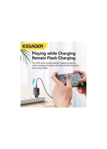 Зарядний пристрій 1xUSB-C + 1xUSB 33W (ECTAC-PCB01-P) Essager (397535251)