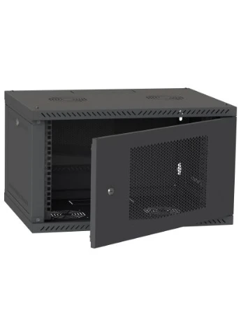Шкаф настенный 6U, 600*600, перфорированные дверца, RAL9005 (СН-6U-060х060-ДП-9005) Ipcom 6U, 600*600, перфоровані дверцята, RAL9005 (389549812)