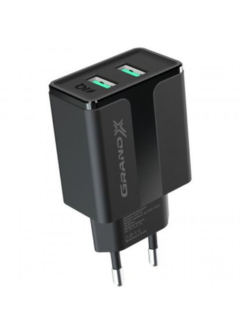 Зарядний пристрій CH15T 5V 2,1A USB Black + cable USB -> Type C, Cu, 4A, TPE (CH-15T) Grand-X ch-15t 5v 2,1a usb black + cable usb -> type c, cu (268147788)
