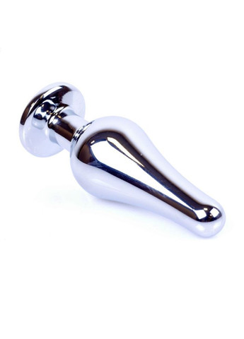 Анальная пробка с розовым кристаллом M "Jewellery silver butt plug pink" от Boss Series (363975924)