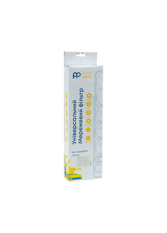 Мережевий фільтр живлення 3м, 5 розеток, євро, 100% мідь (JY-1056/3B) (EX610570) PowerPlant (315482723)