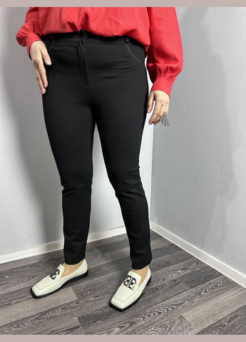 Жіночі класичні брюки прямі чорні на флісі MKJL10010-27 Modna KAZKA (277159882)