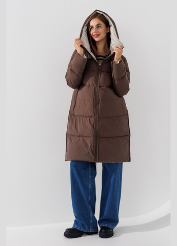 Комбінована зимня куртка однотонна жіноча 3280 (2000990653932w) shop (2000990653932) Towmy