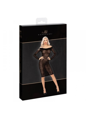 Чорна сексуальна сукня із леопардовим принтом f284 handmade Noir
