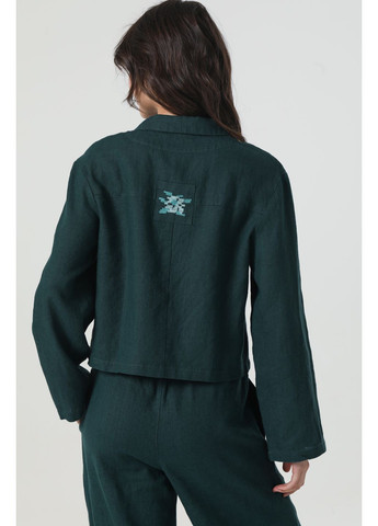 Жіночий вишитий лляний жакет без підкладки на ґудзиках, з комірцем та кишенями Зореслава., р., код 5473/44/1330 ГАЛЕРЕЯ ЛЬОНУ (369667882)