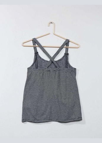 Топ бавовняний з воланами для дівчинки WD683 чорно-білий Kiabi (263059208)