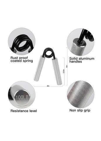 Кистьовий еспандер 200LB 90 кг металевий 4FIZJO для тренування хвату, зап’ясть та передпліччя No Brand (362682336)