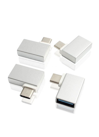 Перехідник USB Type C to USB3.0 A M/F (тато/мама) (USB3.0) адаптер OTG 90° вбік Lucom (370888244)