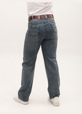 Джинси жіночі прямі синьо-зелені зі стрейчем Пряма Adorati - (328000572)