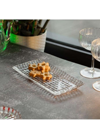 Блюдо для закусок скляне 25*12,5*1,5 см прямокутне Yiwu HP-YH-33 No Brand (360977669)