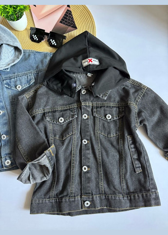 Черная демисезонная джинсовая курточка blue blanket для мальчика цвет черный 10755 No Brand