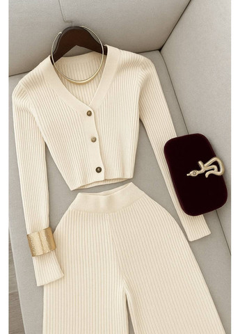 Костюм: топ + брюки шоколадного цвета No Brand Г 1436 583 (372156892)