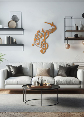 Интерьерная картина на стену, декоративное панно из дерева "Музыка", стиль минимализм 70х90 см Woodyard (292112386)